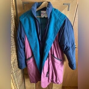 Colorful Women's Jacket with Teal and Pink Accents